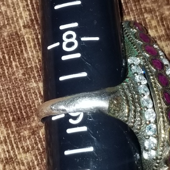 Turkish 925 Sterling Silver , Bronze Emerald Ring - Picture 2 of 8